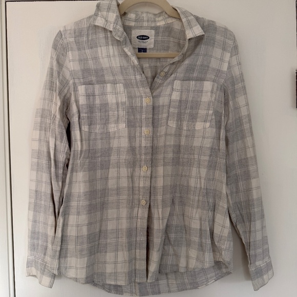 Old Navy Gray/White Flannel - Picture 1 of 3